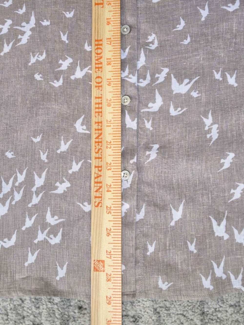 J. Jill 100% Linen Dove Bird Coastal Tan Khaki Button Down Long Sleeve Shirt XL - Picture 9 of 12